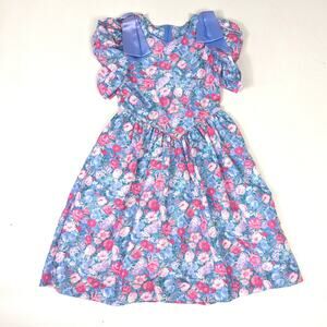 Vtg Bryan Dress Girls Sz 8 Floral Tea Party Fancy Princess 90s